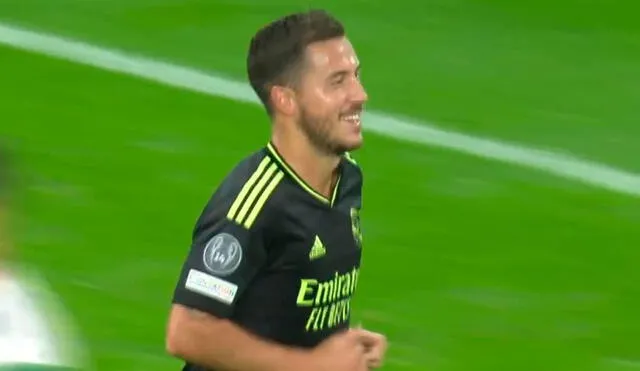 Hazard anotó el tercero ante el equipo escocés. Foto: ESPN