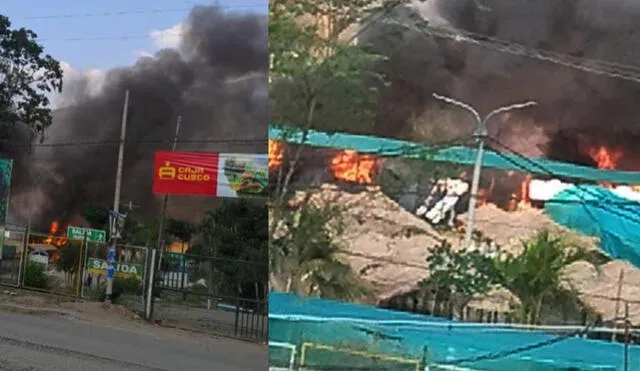 La quema de desperdicios generó el incendio estructural. Foto: Cortesía Quillabamba Informa