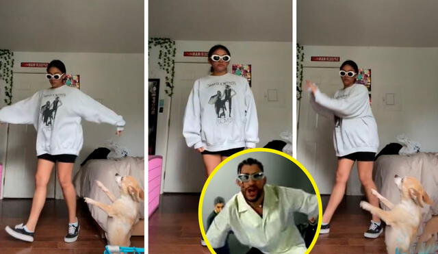 El mismo Bad Bunny quedó impresionado con la escena de baile, la cual fue difundida por la joven en redes sociales. Foto: composición LR/TikTok/@bellanjanie