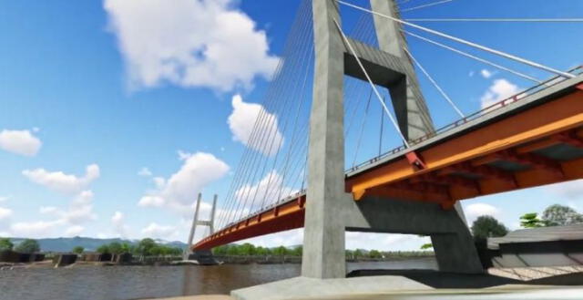 Puente Tarata, en San Martín, tendrá una longitud de 510 metros y 1.463 metros de acceso (ingresos a ambos lados de la infraestructura). Foto: MTC