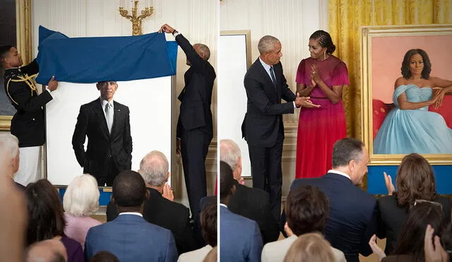 Barack y Michelle Obama regresaron a la Casa Blanca este 7 de setiembre. Ceremonia de develado de retratos no se realizó durante gobierno de Donald Trump. Foto: composición/LR/AFP