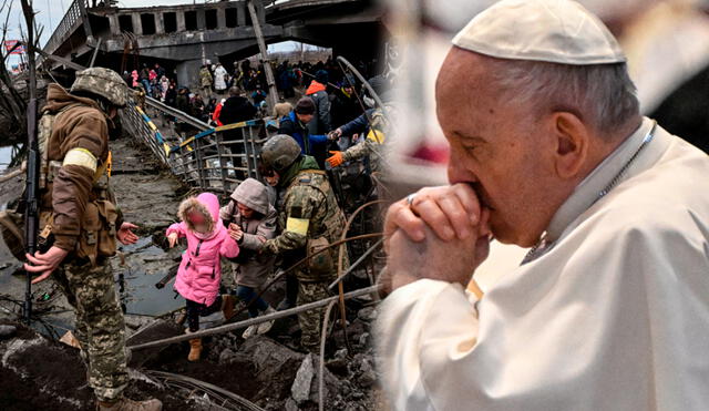 Papa Francisco pidió a personas de todo el mundo ser constructores de paz en tiempos de guerra. Foto: AFP