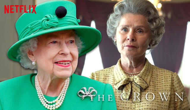 La reina Isabel II falleció este 8 de septiembre. La monarca será retratada en "The crown 5" por la actriz Imelda Staunton. Foto: composición LR/BBC/Netflix