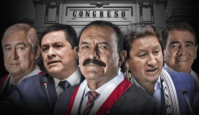 Cinco candidatos se disputan la presidencia del Congreso tras la censura de Lady Camones. Foto: composición Fabrizio Oviedo/ La República