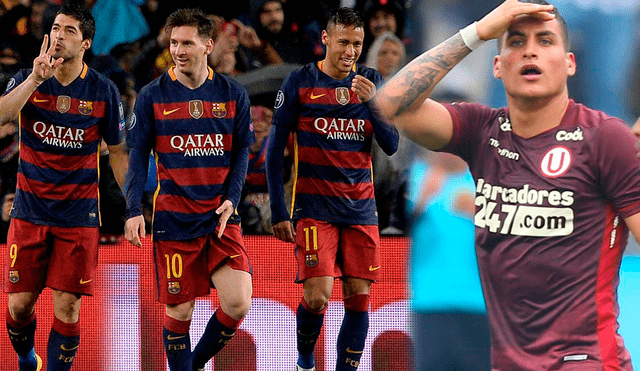 El futbolista crema fue comparado con la 'MSN'. Foto: composición LR/Barcelona/Liga 1