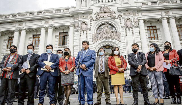 Se abstuvieron. La bancada de Perú Libre no apoyó ninguna lista en segunda vuelta. Foto: difusión