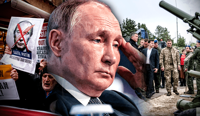 Vladímir Putin continuará con el planeamiento inicial contra Ucrania mientras medios rusos se niegan a reconocer "retirada" de su ejército. Foto: composición de Gerson Cardoso/EFE