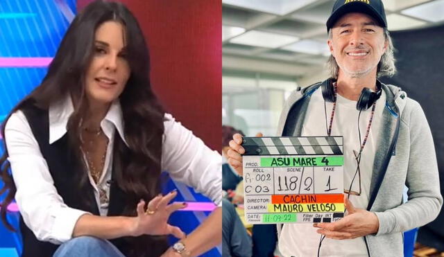 Rebeca Escribens comenta sobre el anuncio de "Asu mare 4" en "América espectáculos". Foto: composición LR/captura de América TV/Carlos Alcántara/Instagram