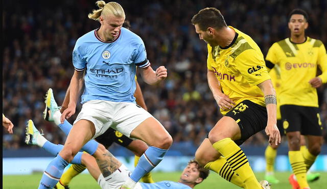 Manchester City recibió al Borussia Dortmund en el Etihad Stadium por la Champions League. Foto: EFE