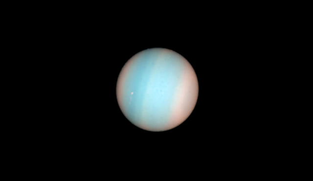Urano, el séptimo planeta del sistema solar, desapareció en el cielo de Europa, el norte de África y el oeste Asia. Foto: NASA/Hubble Team/Heidi Hammel/Kevin M. Gill