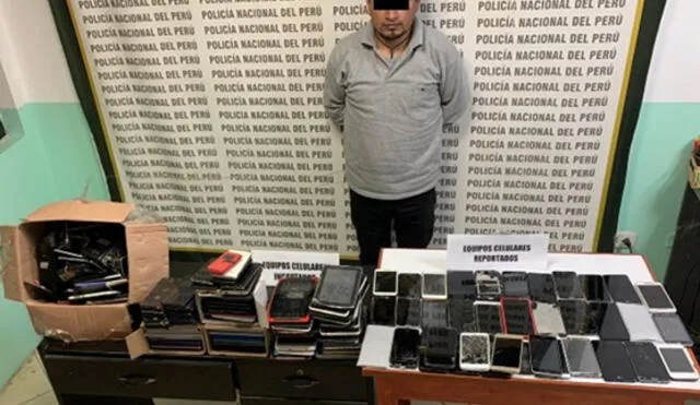 Fueron 423 celulares y 28 tablets las incautadas a Casana. Foto: PNP