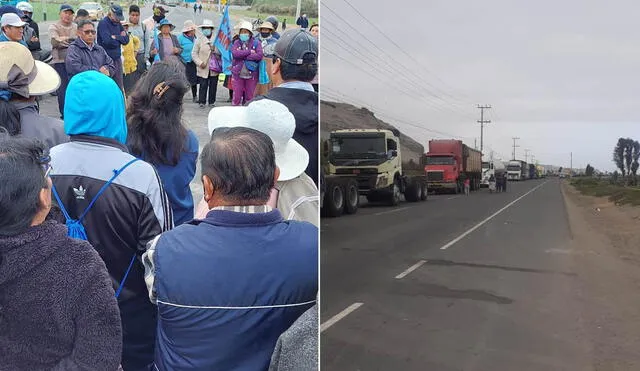 Los pobladores bloquearon la vía e impiden el paso de vehículos. Foto: difusión