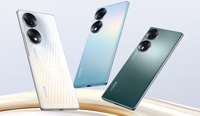 Cristal platino, escarcha mística y verde esmeralda son los colores del Honor 70. Foto: Honor