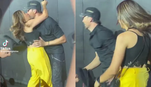 Enrique Iglesias siendo besado por una de sus fanáticas. Video: Composición LR/TikTok