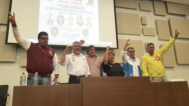 Debate sobre educación. Los maestros de Arequipa invitaron a los postulantes a presentar sus propuestas en educación. Foto: La República