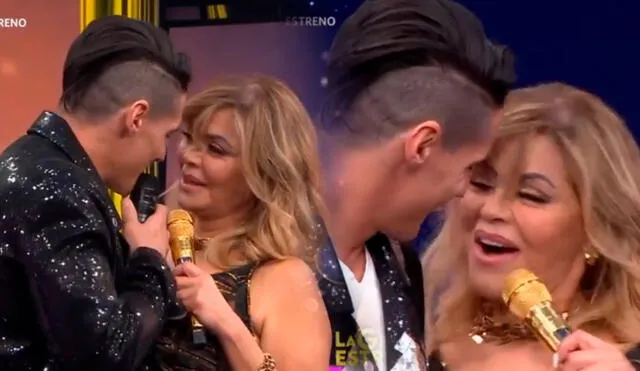 Facundo González y Gisela coquetean al interpretar canción en “La gran estrella”. Foto: composición LR/captura de América TV