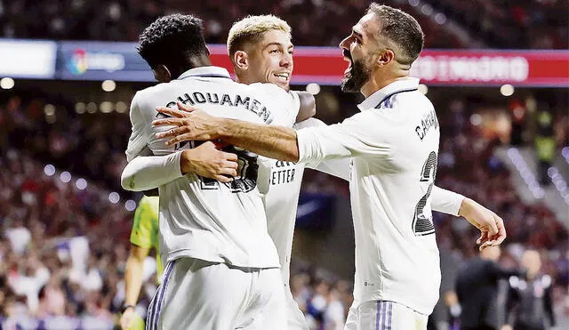 Figura. Valverde sumó su tercer gol con el Madrid en La Liga. Foto: difusión