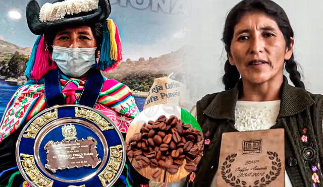 El esfuerzo de Vicentina Phocco ha sido reconocido en Palacio de Gobierno con una medalla del Midagri. Foto: composición LR/ Radio Onda Azul/ Devida Perú