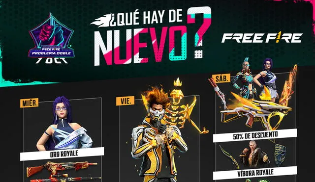 Agenda semanal está dirigida a jugadores de Free Fire y Free Fire Max. Foto: Garena