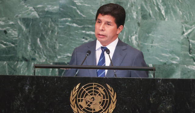 Pedro Castillo se presentó este martes ante la Asamblea General de la ONU. Foto: Presidencia