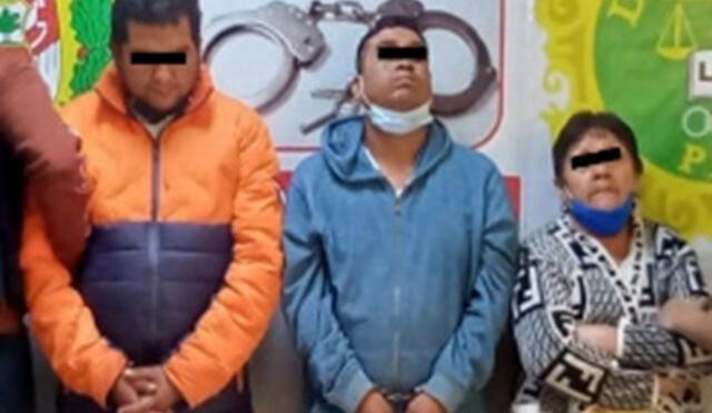 Tres miembros de Los Lisos de San Carlos fueron intervenidos por el Grupo Terna. Foto: PNP