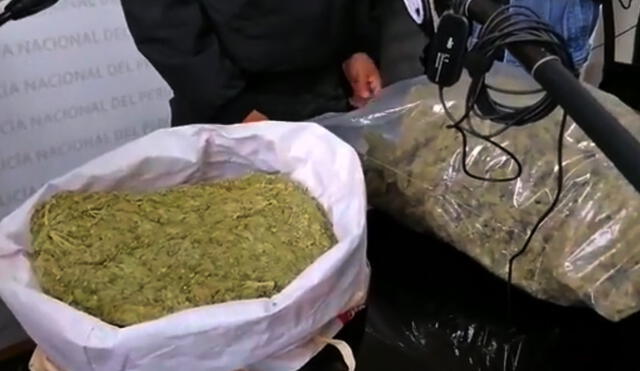 En total, el sujeto tenía 5 kilos con 800 gramos de marihuana. Foto: PNP