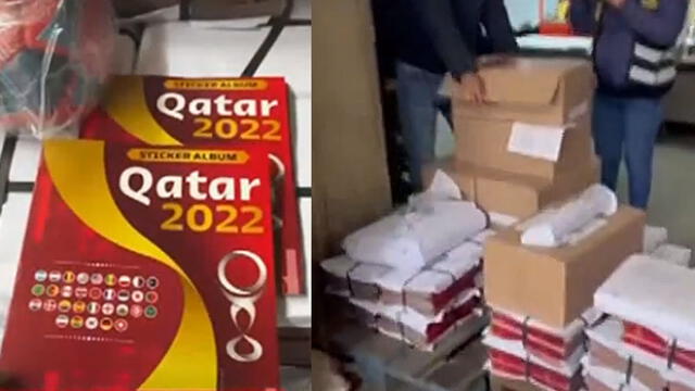Qatar 2022: sujetos 'piratearon' ejemplares del álbum Panini y lo vendían a S/ 3. Foto: composición LR/captura video/ATV