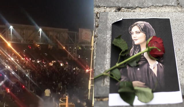 Se cumple el octavo día de protestas e Irán por la muerte de  Mahsa Amini. Foto: composición LR/AFP