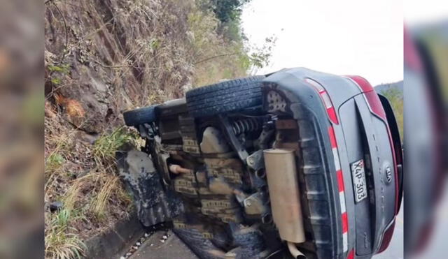 Vehículo siniestrado tras accidente de tránsito. Foto: PNP