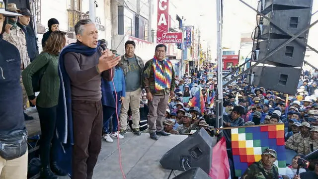 El mismo discurso.  Antauro Humala llegó a Puno donde dijo ser inocente de los crímenes que lo llevaron a prisión. Foto: La República