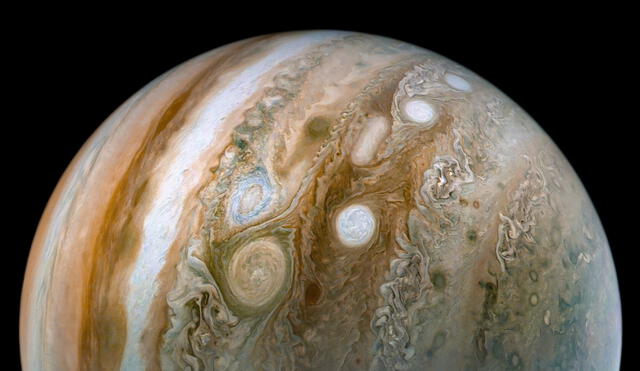 Júpiter, el planeta más grande del sistema solar, estará más cerca de la Tierra que en las últimas seis décadas. Foto: NASA / SwRI / MSSS / Tanya Oleksuik