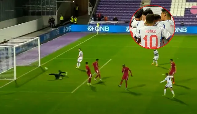 Alexis Sánchez anotó el 1-0 de Chile ante Qatar con un fuerte remate. Foto: captura de TNT Sports
