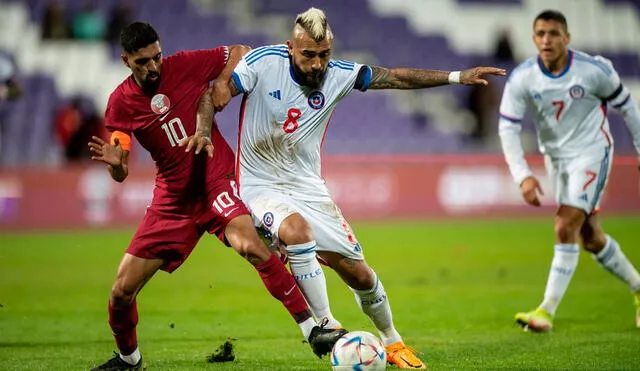 Chile se dejó voltear 2-1 por Qatar,  pero pudo empatarlo a través de Arturo Vidal. Foto: EFE