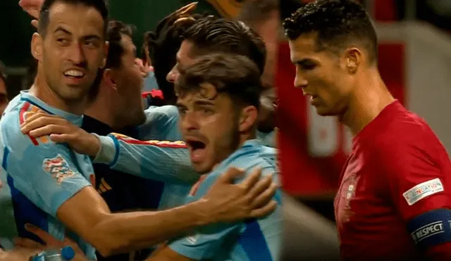 Gol que desató la euforia española. Foto: composición LR/ESPN