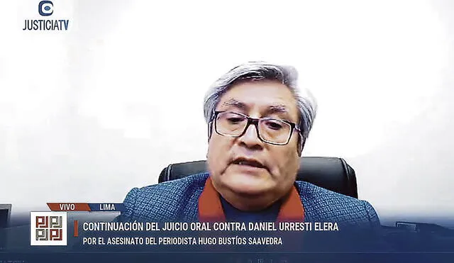 Sesión. Audiencia sobre el crimen del periodista Bustíos, por el que se acusa a Urresti, se transmitió por Justicia TV. Foto: captura Justicia TV