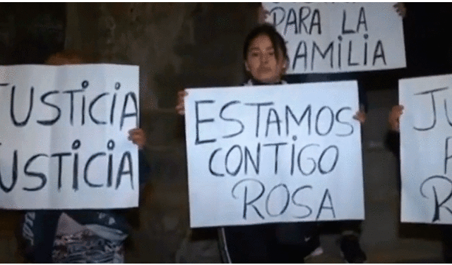 Familiares y vecinos de la víctima exigen justicia por la muerte de la joven madre. Foto: captura de Latina