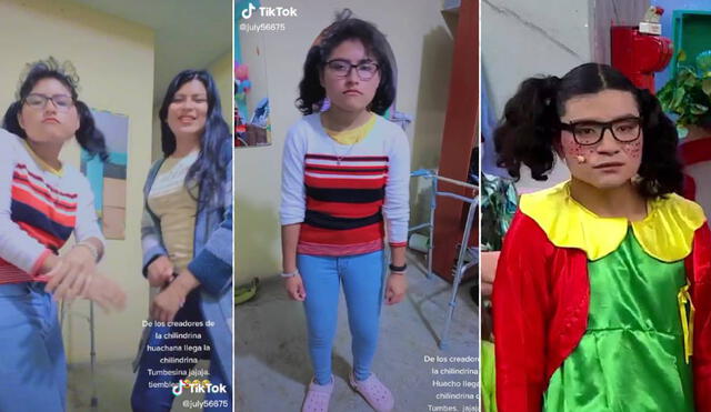 Según su perfil de TikTok, la 'Chilindrina de Tumbes' tiene apenas 18 años y vive en San Martín de Porres, Lima. Foto: composición LR/captura de TikTok/@la_chilo_08