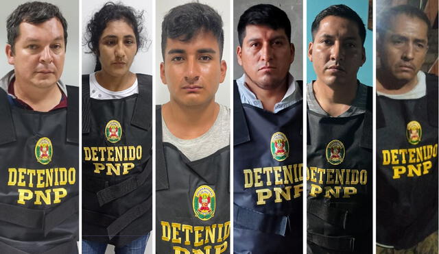 El candidato de APP (primero de la izquierda) y el resto de involucrados en esta organización criminal cumplirán detención preliminar. Foto: composición LR/PNP