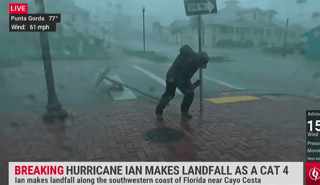 “Es uno de los más fuertes huracanes que han pasado por el suroeste de Florida en toda la historia", publicó Cantore en su perfil de Twitter. Foto: Captura de Twitter/@mattmfm.