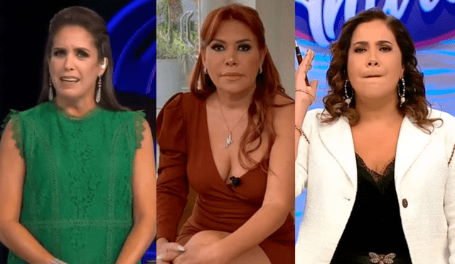 Pamela Vértiz, Andrea Llosa y Magaly Medina son presentadora en el canal ATV. Foto: Composición LR / Capturas de ATV / Instagram