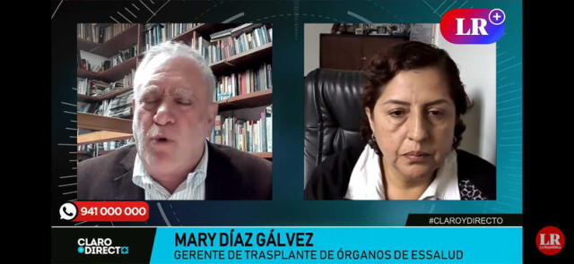 Augusto Álvarez Rodrich conversa con Mary Díaz Gálvez sobre donación de órganos en el Perú.