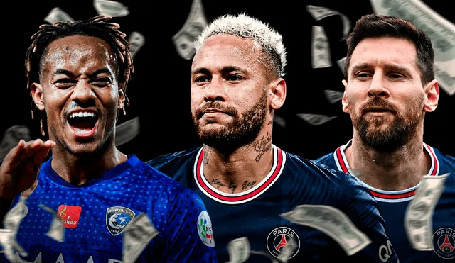 André Carrillo, Lionel Messi y Neymar son los jugadores mejor remunerados de sus respectivas selecciones. Foto: composición de Jazmín Ceras/La República