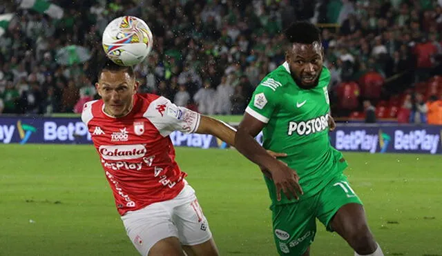 Independiente Santa Fe vs. Atlético Nacional se miden en El Campín por la Liga BetPlay de Colombia. Foto: Santa Fe