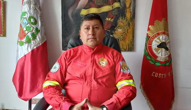 José Quintana, capitán de la IX Comandancia de Bomberos Cusco. Foto: Luis Alvarez/La República