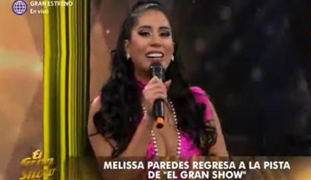 Melissa Paredes vuelve a la pista de “El gran show” tras casi un año alejada de la TV. Foto: captura
