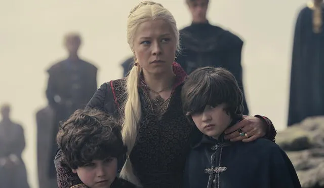 Rhaenyra junto a sus hijos Jacaerys y Lucerys. Foto: House of the dragon/Twitter