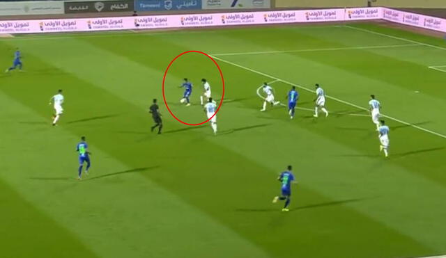 'Aladino' realizó un pase-gol para el 1-0 de Al-Fateh emulando la famosa ruleta de Zidane. Foto: captura Twitter @SPL