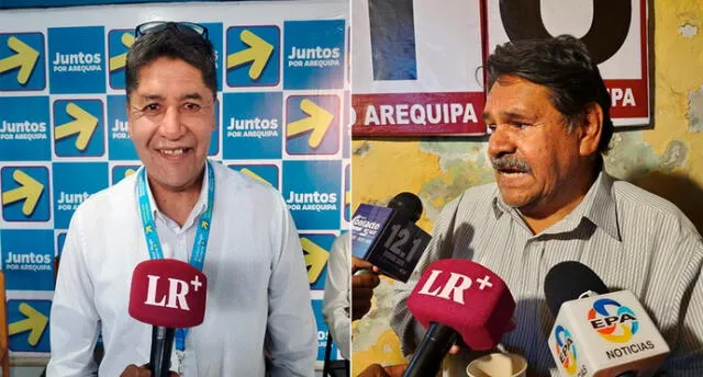Víctor Hugo Rivera por Juntos por el Desarrollo de Arequipa  y Luis Roberto Gamero Juárez por Yo Arequipa. Foto: La República