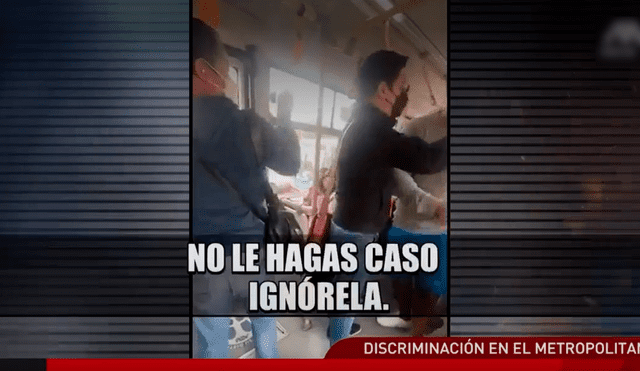 Metropolitano: mujer discriminó por raza a un pasajero que viajaba junto a su menor hija. Foto: captura de ATV+