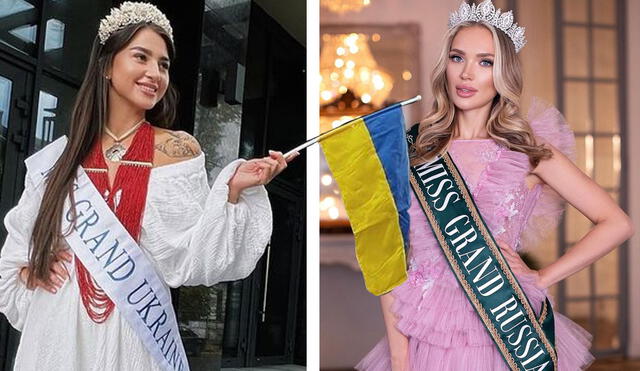 Olga Vasyliv, Miss Grand Ucrania, y Ekaterina Astashenkova, Miss Grand 
Rusia 2022. Foto: composición LR/Miss Grand Internacional/Instagram